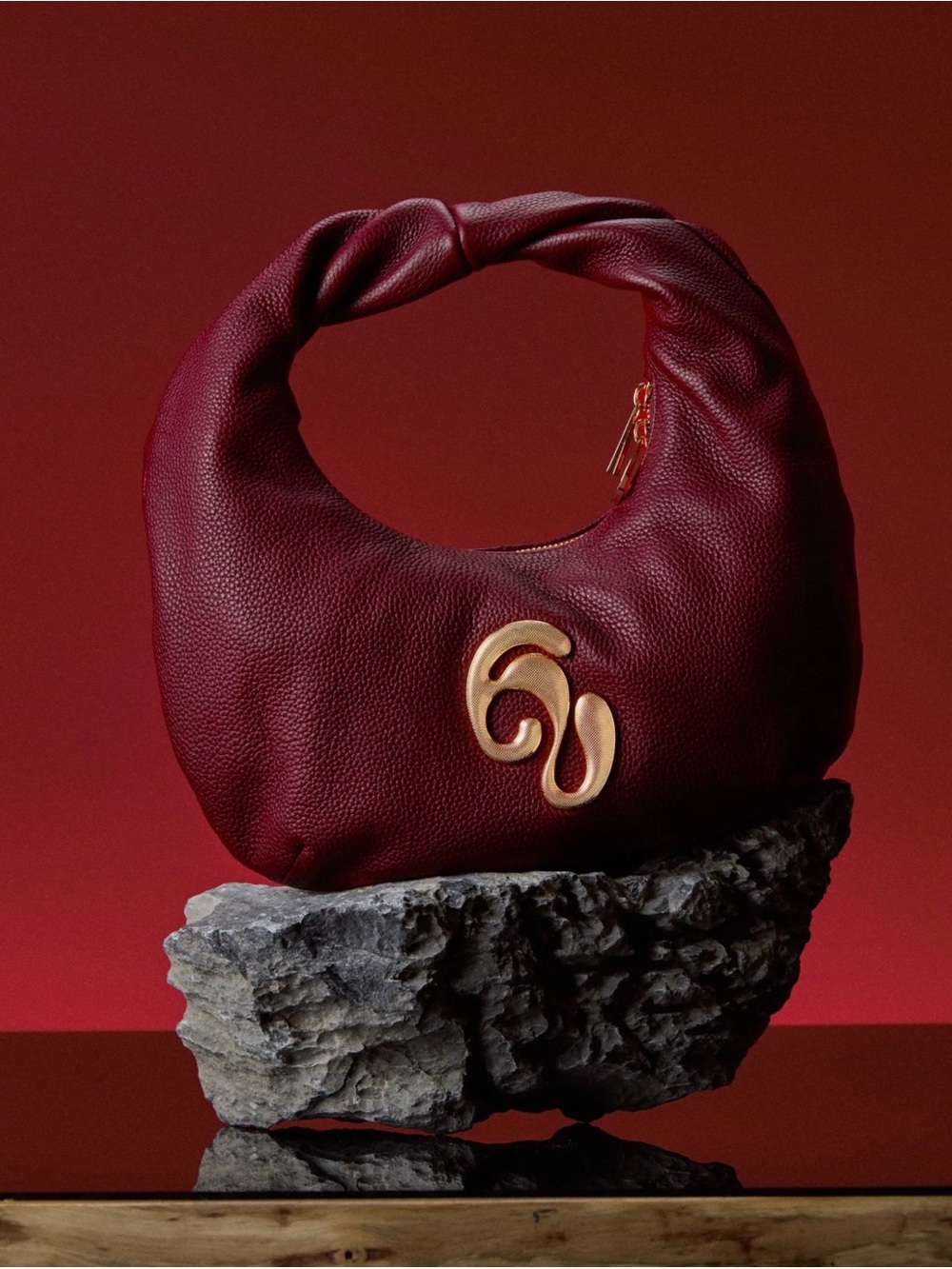 Little London leather mini handbag burgundy 
Kai collective